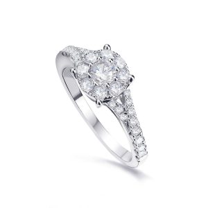 Wedding Ring Athena 18K White Gold with Diamonds (0.82 ct)